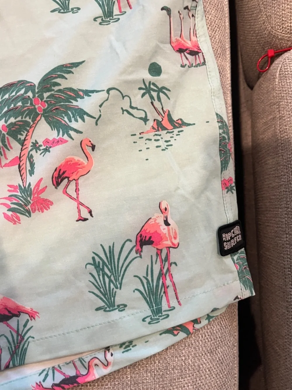 Men's Light Blue Flamingo Print Swim Shorts ripcurl Boca volley
